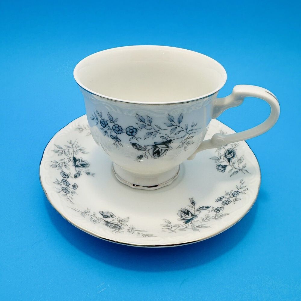 Daniele Baroque Bleu China 6oz Tea Cup And Saucer Set